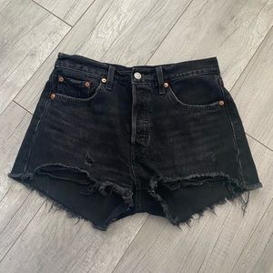 Levis Premium Black Denim Shorts